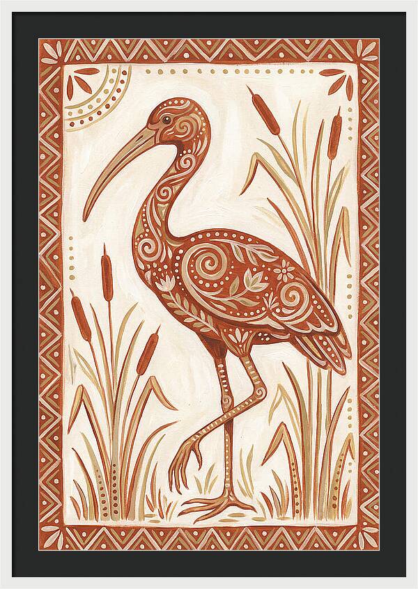 Ibis In Folk Art Style