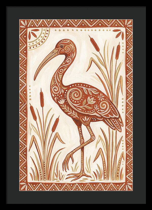Ibis In Folk Art Style