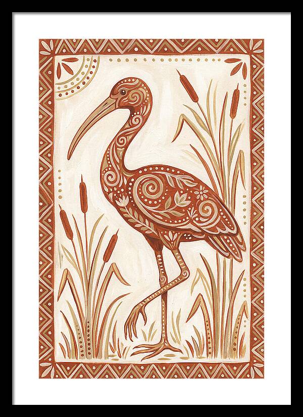 Ibis In Folk Art Style