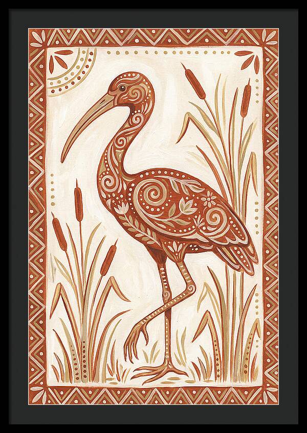 Ibis In Folk Art Style