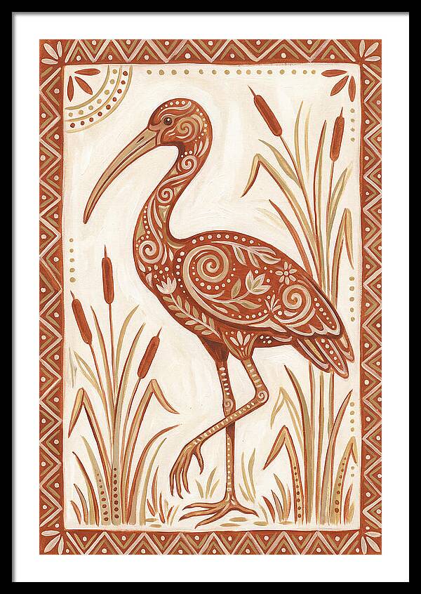 Ibis In Folk Art Style