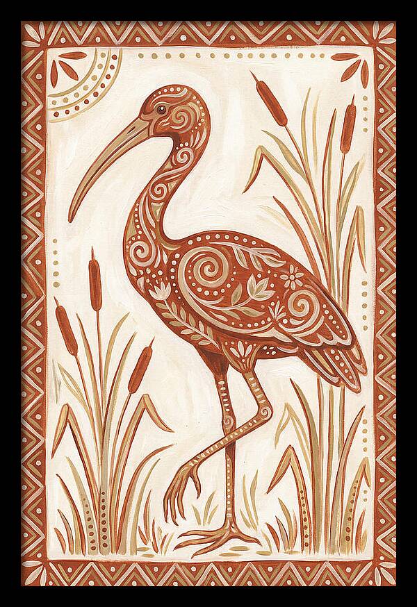 Ibis In Folk Art Style