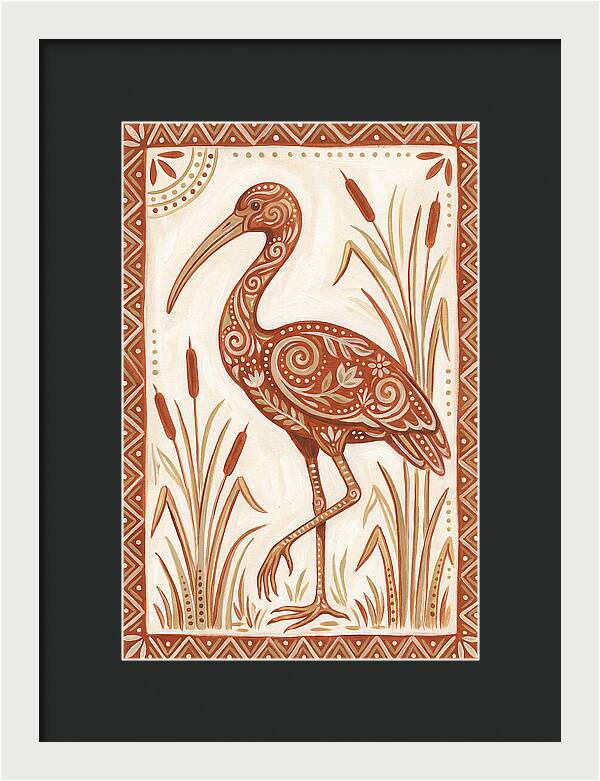 Ibis In Folk Art Style