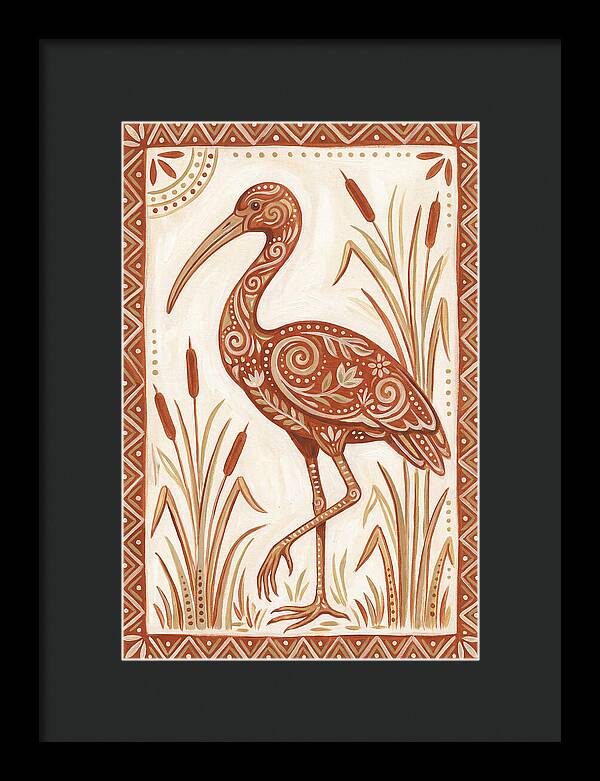 Ibis In Folk Art Style