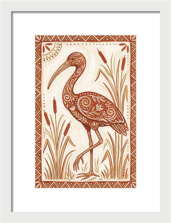Ibis In Folk Art Style