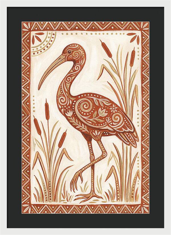 Ibis In Folk Art Style