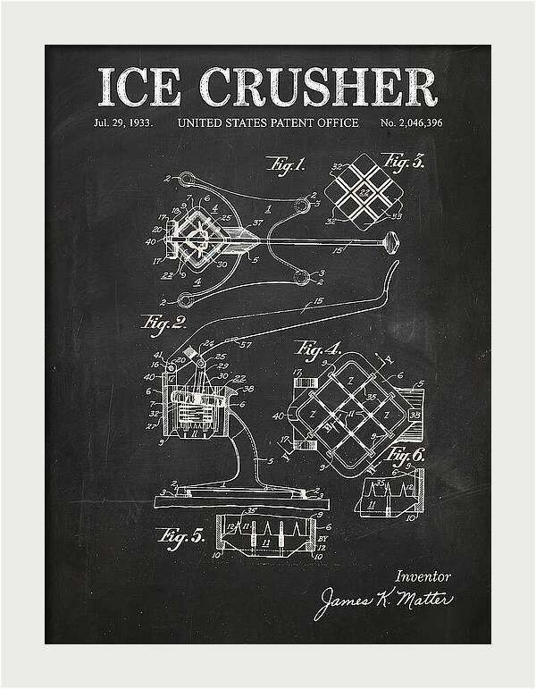 Ice Crusher Chalkboard Patent Us2046396a