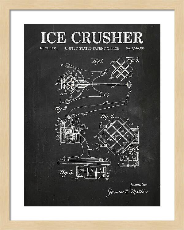 Ice Crusher Chalkboard Patent Us2046396a