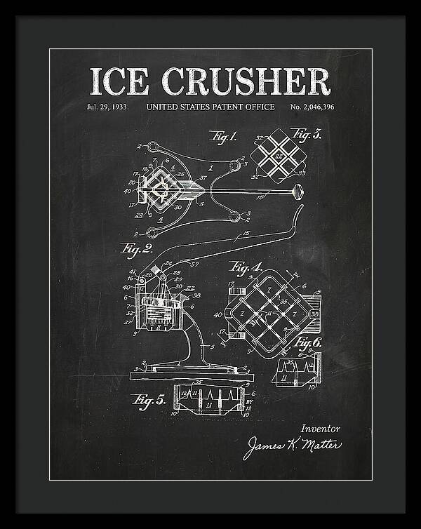 Ice Crusher Chalkboard Patent Us2046396a