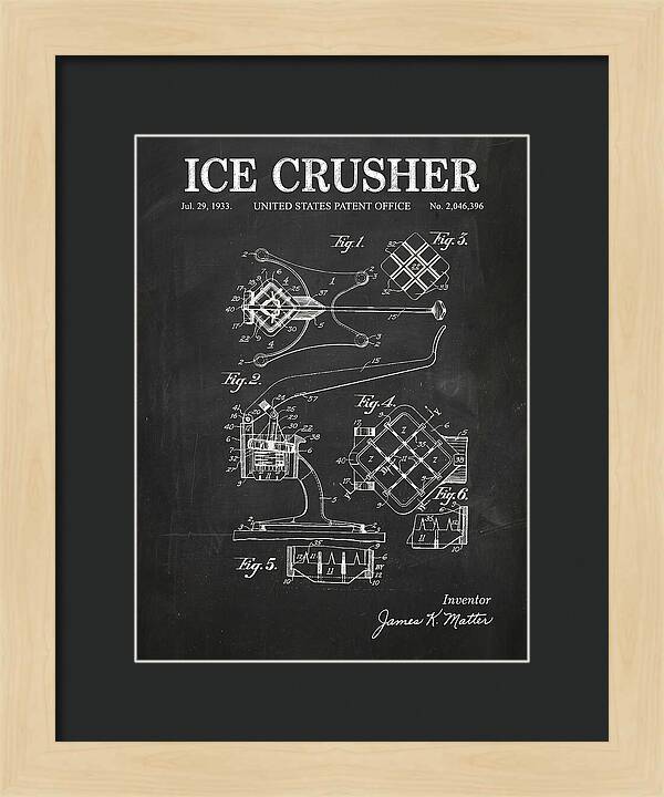 Ice Crusher Chalkboard Patent Us2046396a