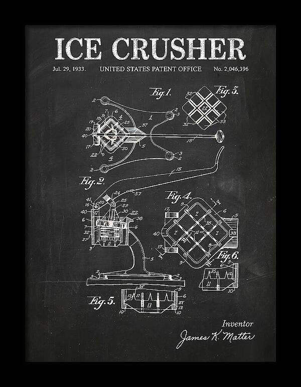 Ice Crusher Chalkboard Patent Us2046396a