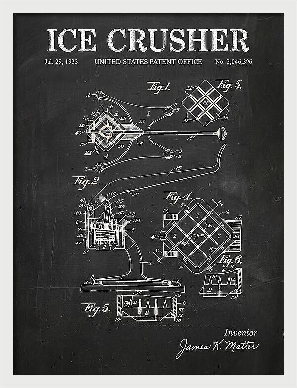 Ice Crusher Chalkboard Patent Us2046396a