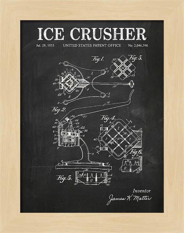 Ice Crusher Chalkboard Patent Us2046396a