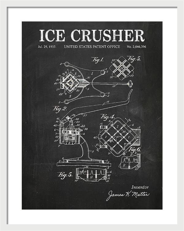 Ice Crusher Chalkboard Patent Us2046396a