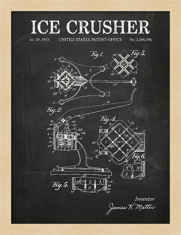 Ice Crusher Chalkboard Patent Us2046396a