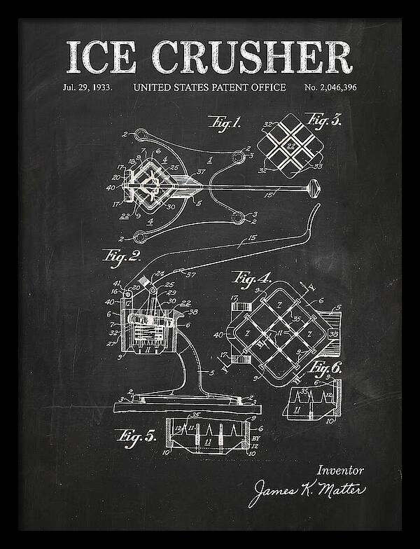Ice Crusher Chalkboard Patent Us2046396a