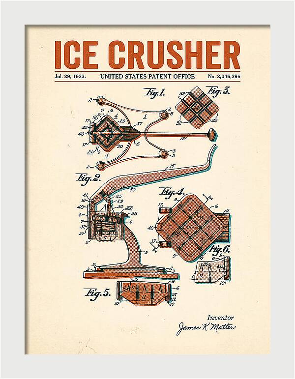 Ice Crusher Retro Patent Us2046396a