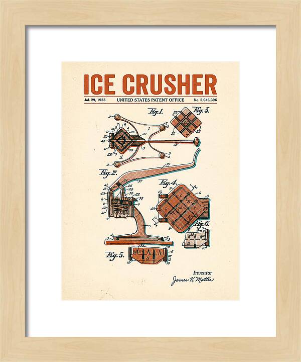 Ice Crusher Retro Patent Us2046396a