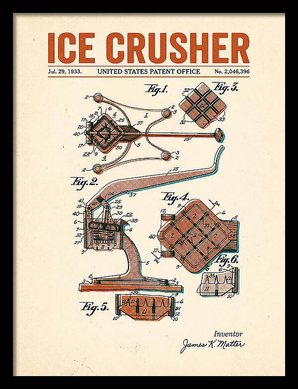 Ice Crusher Retro Patent Us2046396a