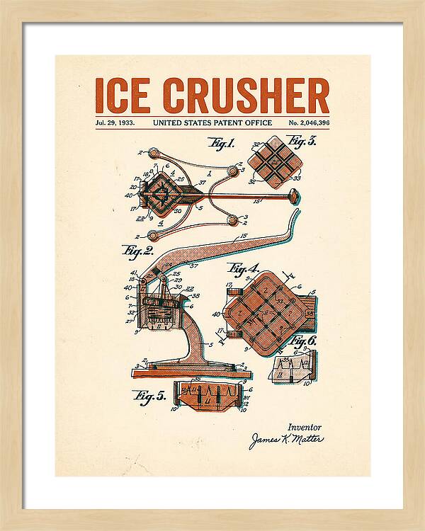 Ice Crusher Retro Patent Us2046396a