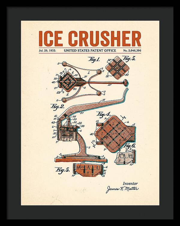 Ice Crusher Retro Patent Us2046396a