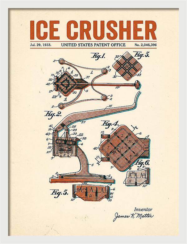 Ice Crusher Retro Patent Us2046396a