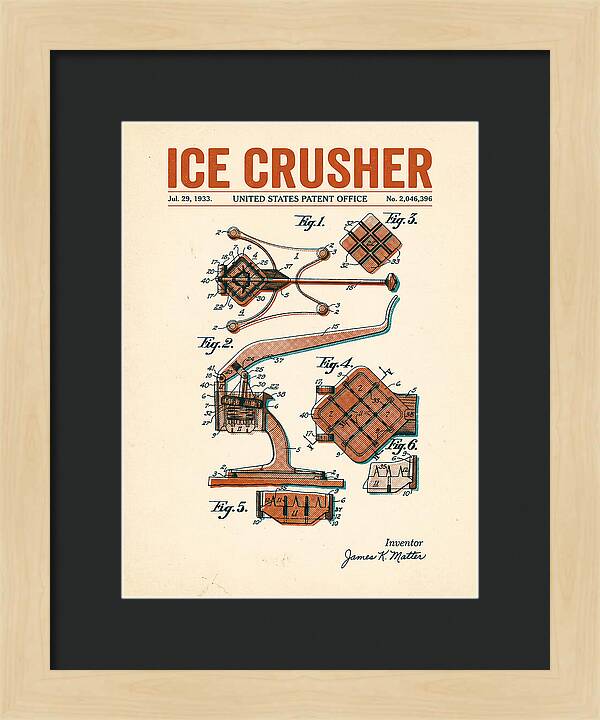Ice Crusher Retro Patent Us2046396a