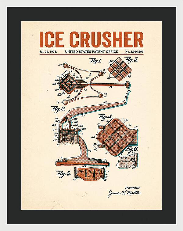 Ice Crusher Retro Patent Us2046396a