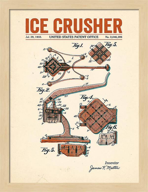 Ice Crusher Retro Patent Us2046396a
