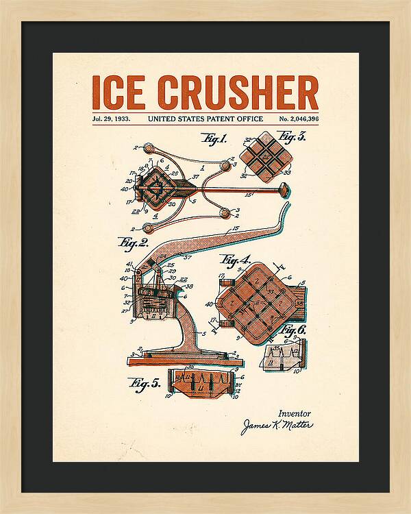 Ice Crusher Retro Patent Us2046396a