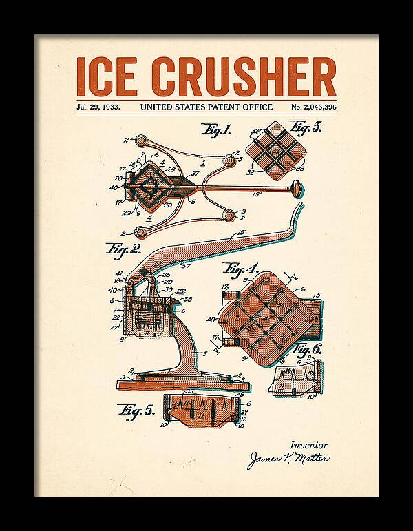 Ice Crusher Retro Patent Us2046396a