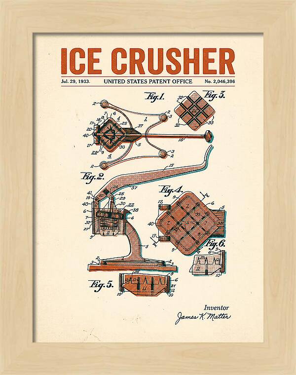 Ice Crusher Retro Patent Us2046396a