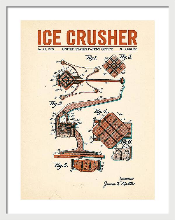 Ice Crusher Retro Patent Us2046396a