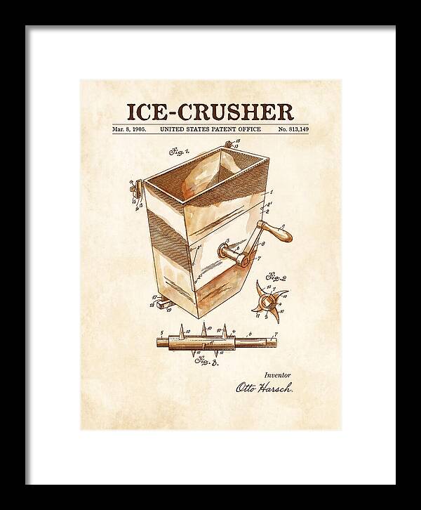 Ice Crusher Watercolor Patent Us813149a