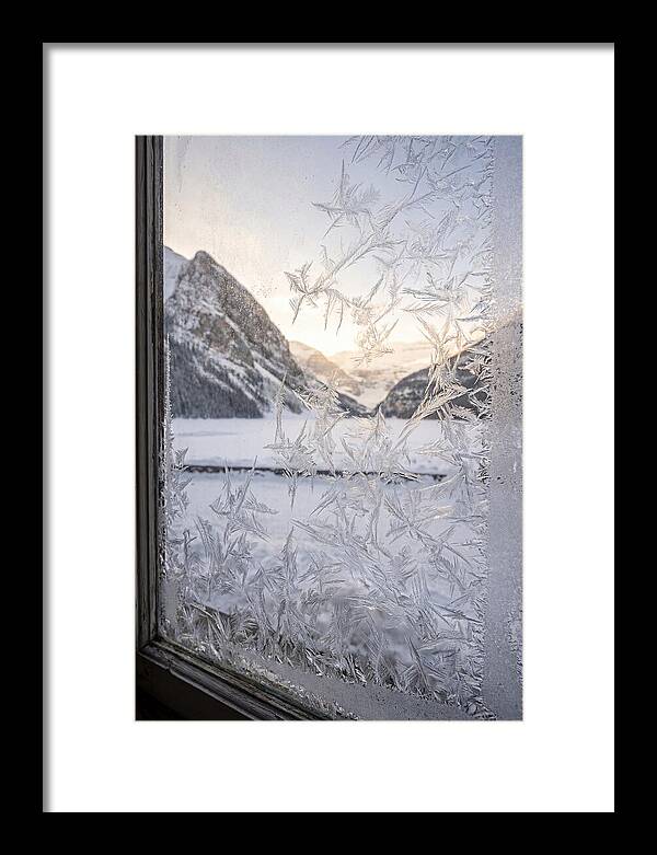 Ice Crystals On Frosted Glass