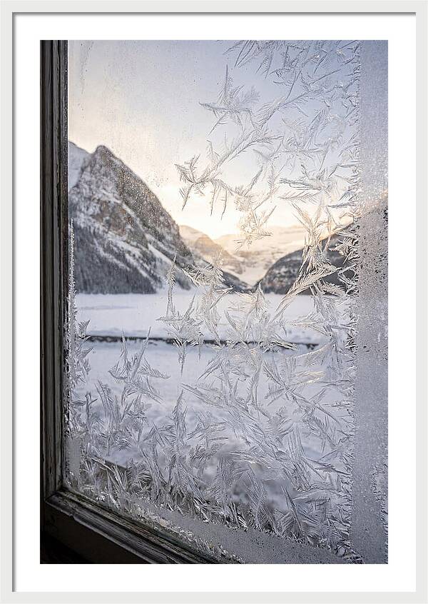 Ice Crystals On Frosted Glass