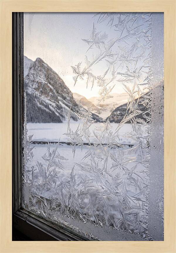 Ice Crystals On Frosted Glass