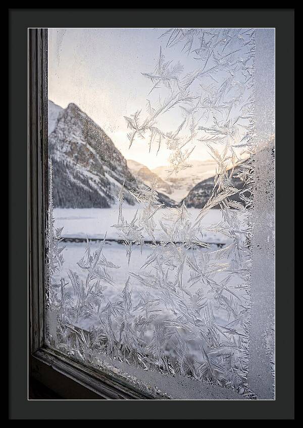 Ice Crystals On Frosted Glass