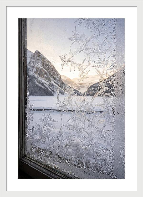 Ice Crystals On Frosted Glass