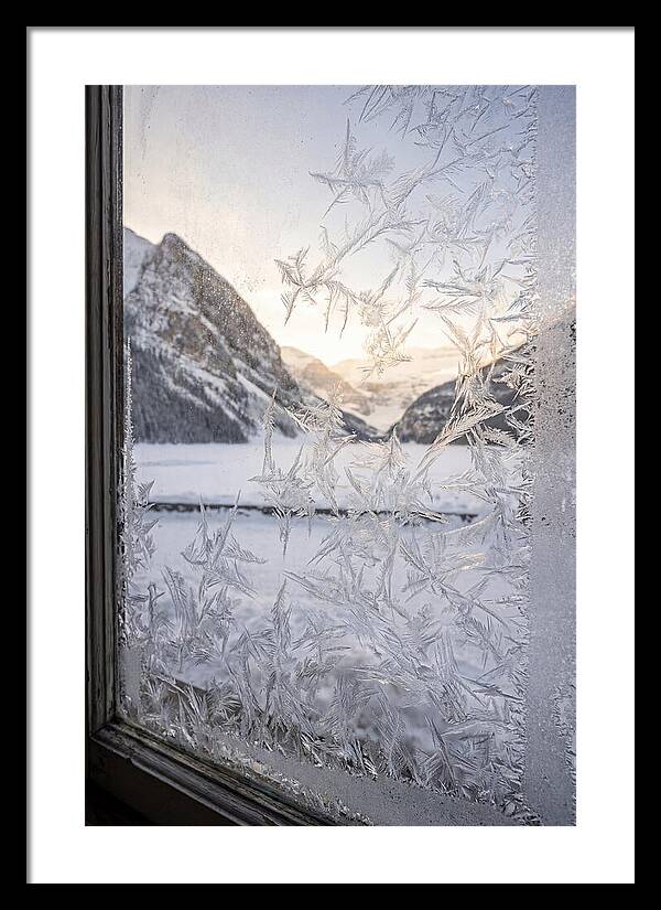 Ice Crystals On Frosted Glass