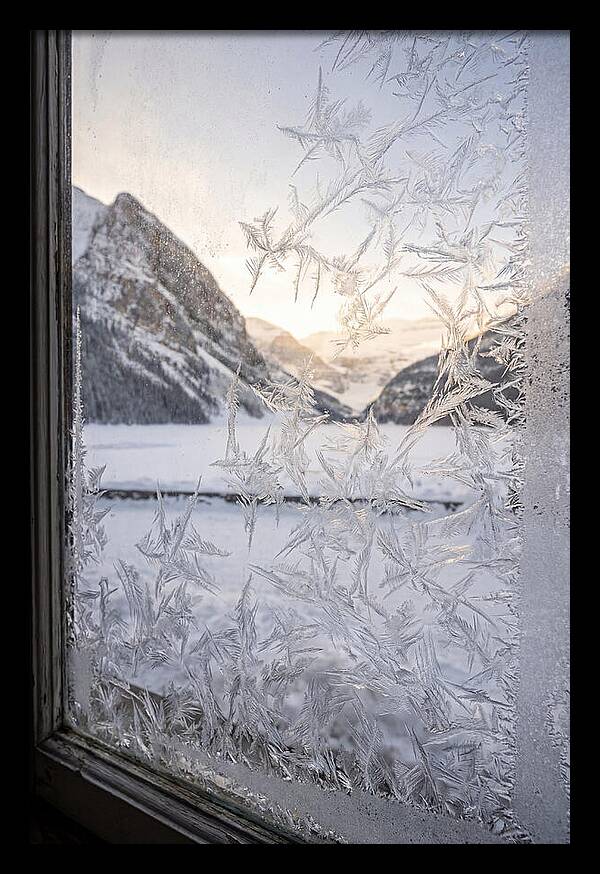 Ice Crystals On Frosted Glass