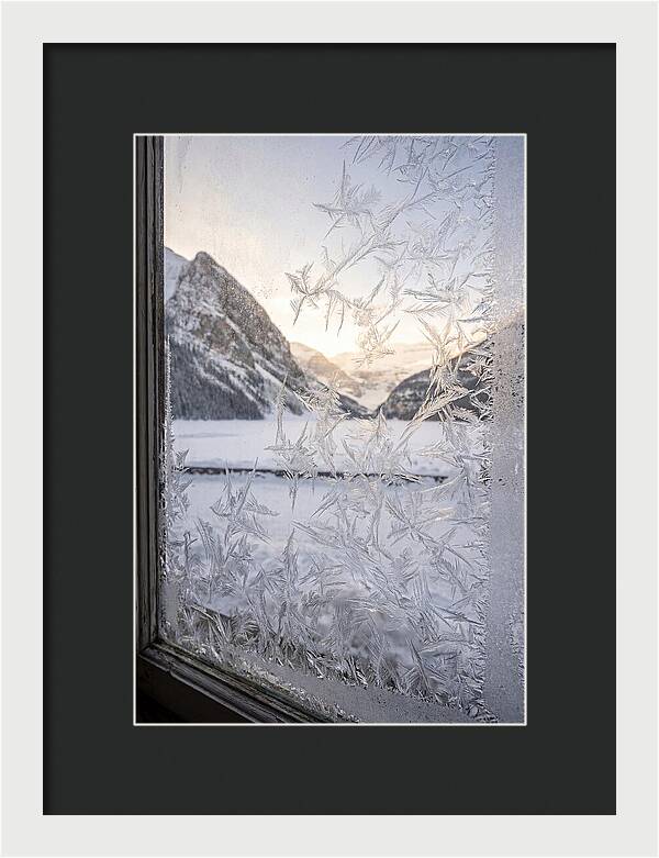 Ice Crystals On Frosted Glass