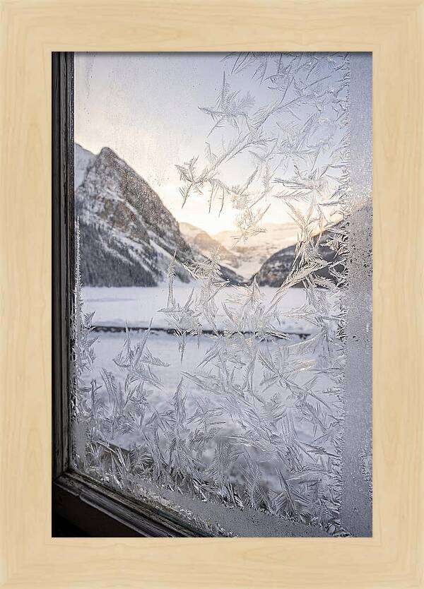 Ice Crystals On Frosted Glass