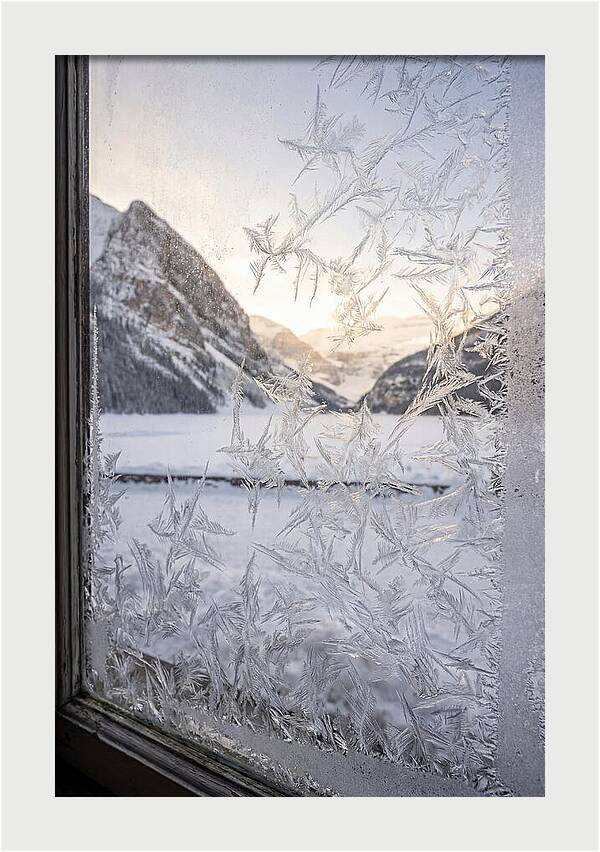 Ice Crystals On Frosted Glass
