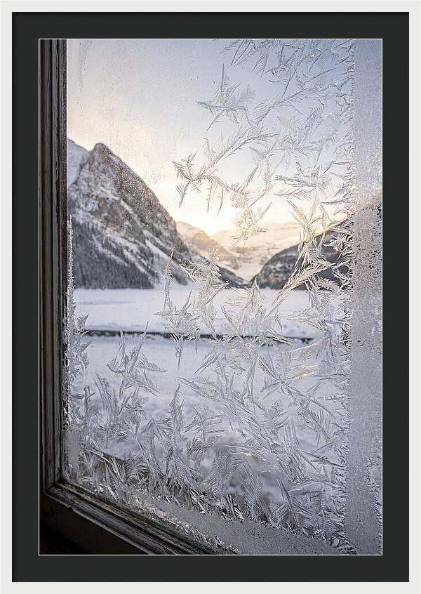 Ice Crystals On Frosted Glass