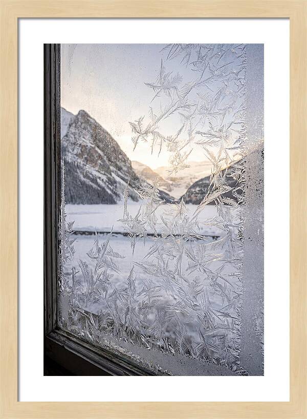 Ice Crystals On Frosted Glass