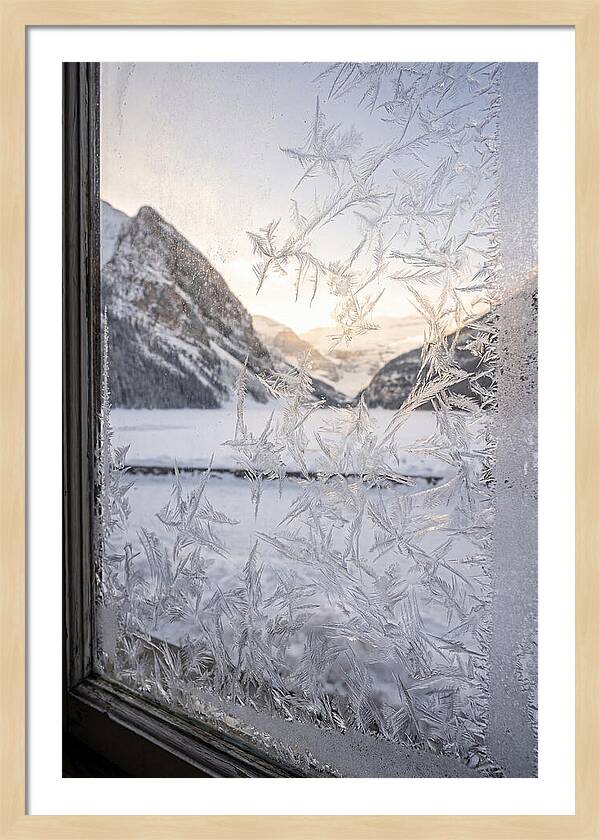 Ice Crystals On Frosted Glass