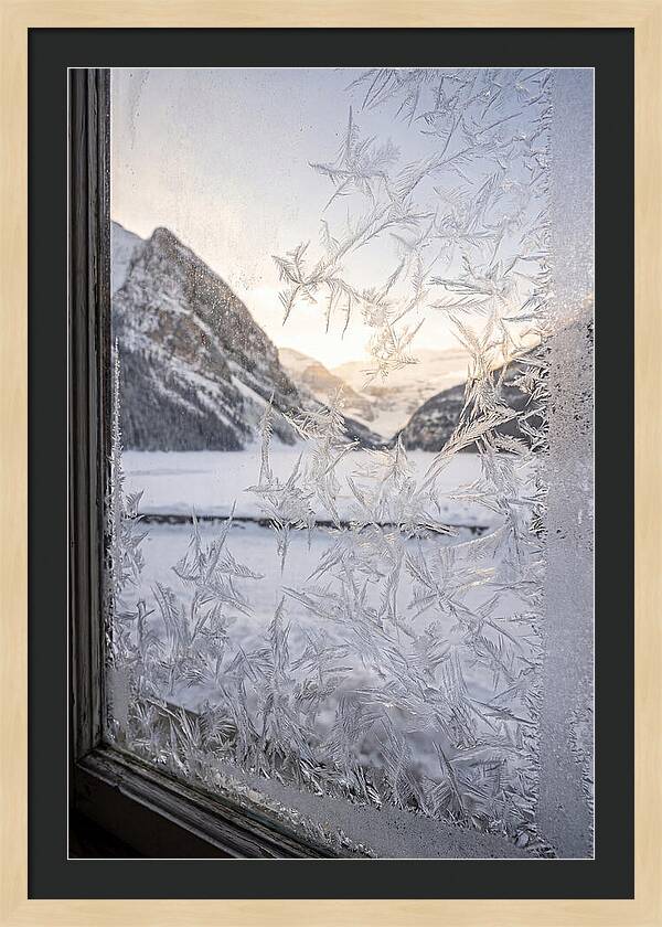 Ice Crystals On Frosted Glass