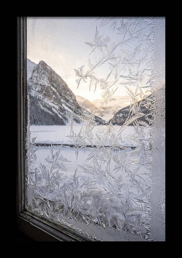 Ice Crystals On Frosted Glass