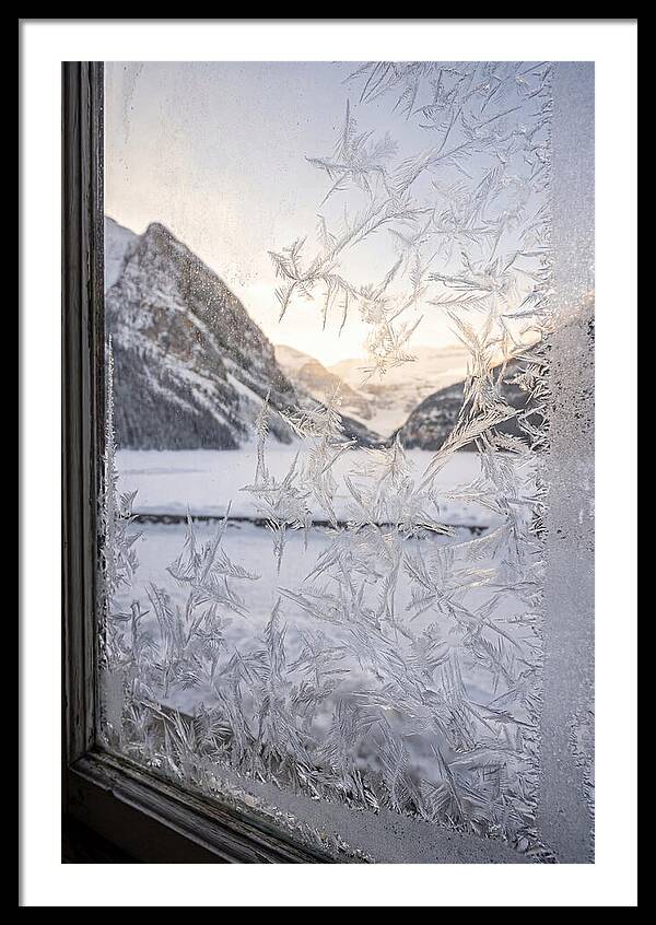 Ice Crystals On Frosted Glass